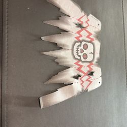 Lego Cloth Sail 30 x 20 with Red Jagged Lines and Skull Pattern, Tatters and Holes