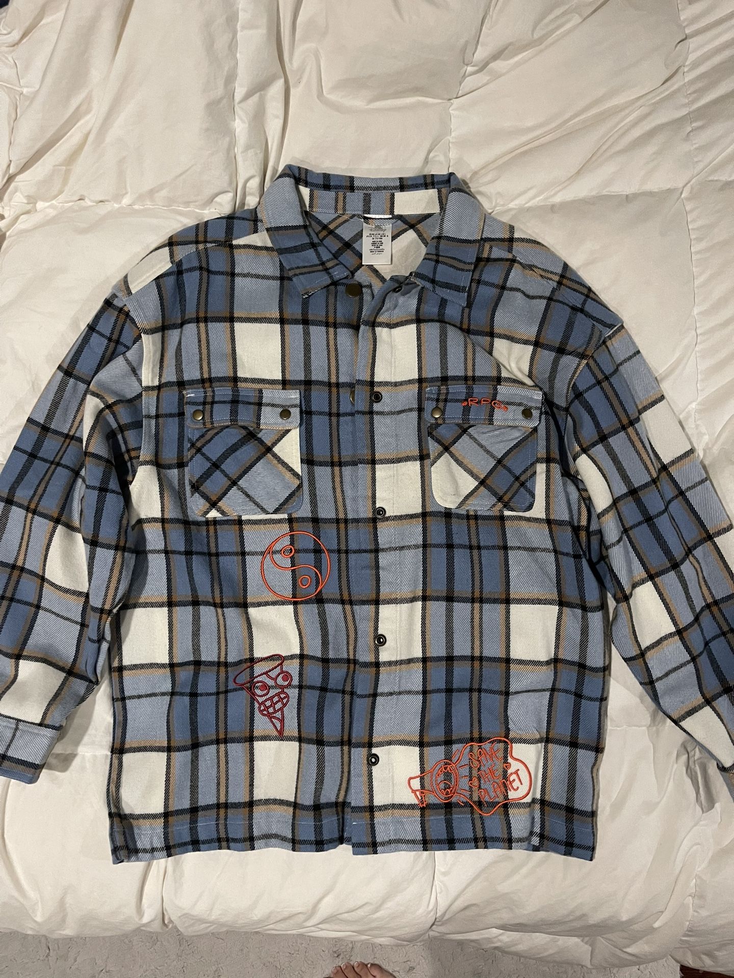 Disney Parks Pixar Turning Red Pandamonium Plaid Flannel Shirt
