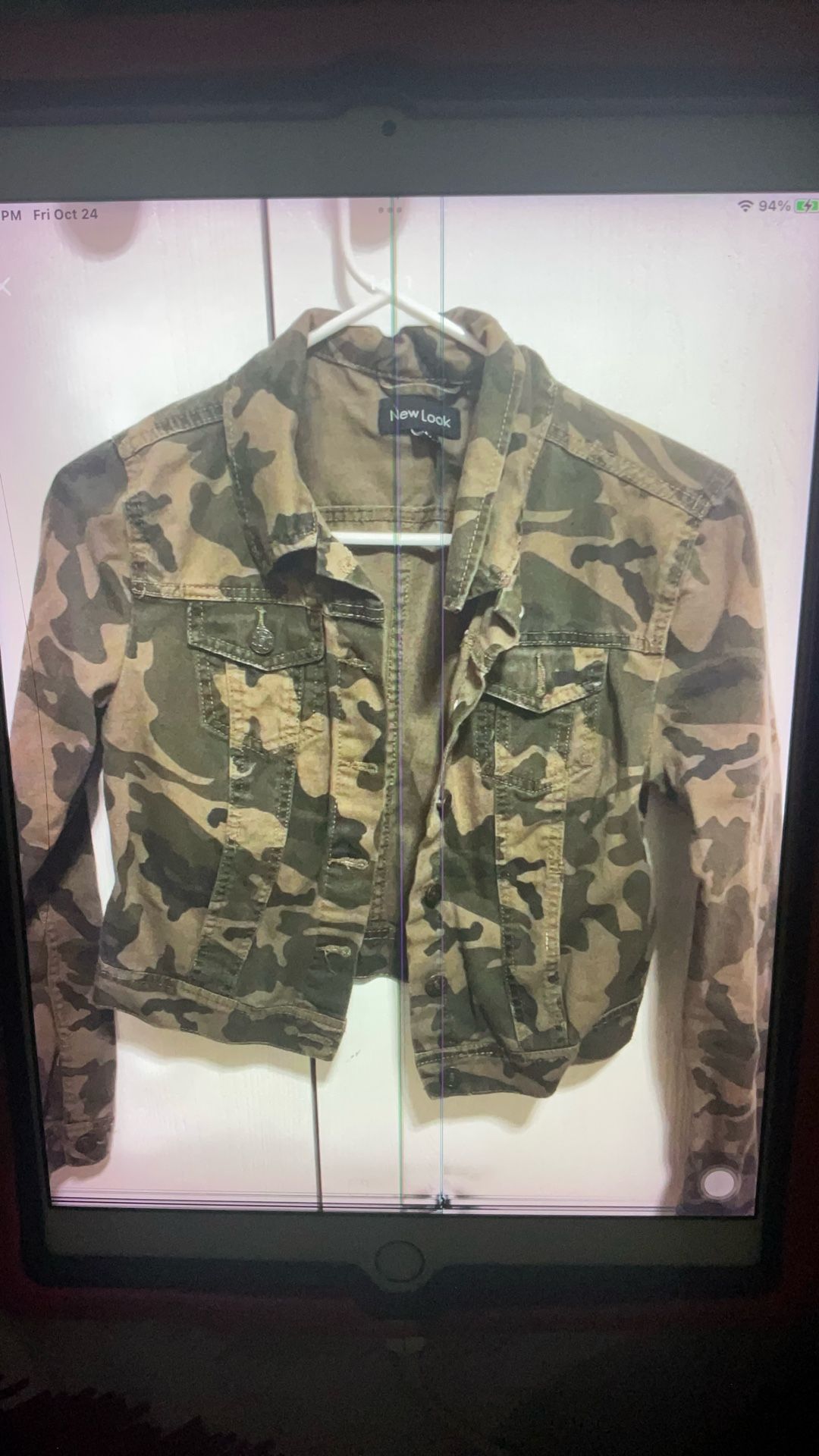 Camouflage Style Jean Jacket Women’s Size Medium