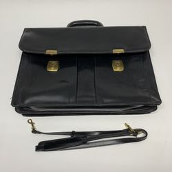 Small leather brief case with straps