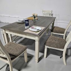 AP🎉 Bolanburg Dining Table Set, Rectangular Table, 4 Chairs, Bench// Fast Delivery & Financing 