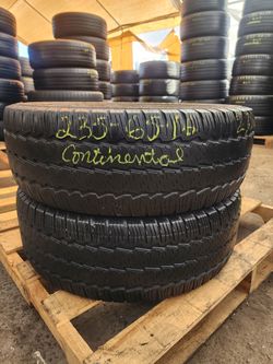 235 65R 16 C USED TIRES CONTINENTAL 2356516 C USED TIRES (PAIR) MOUNT BALANCE INCLUDED