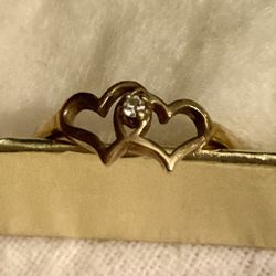 Sweetheart Ring With Diamond 10K