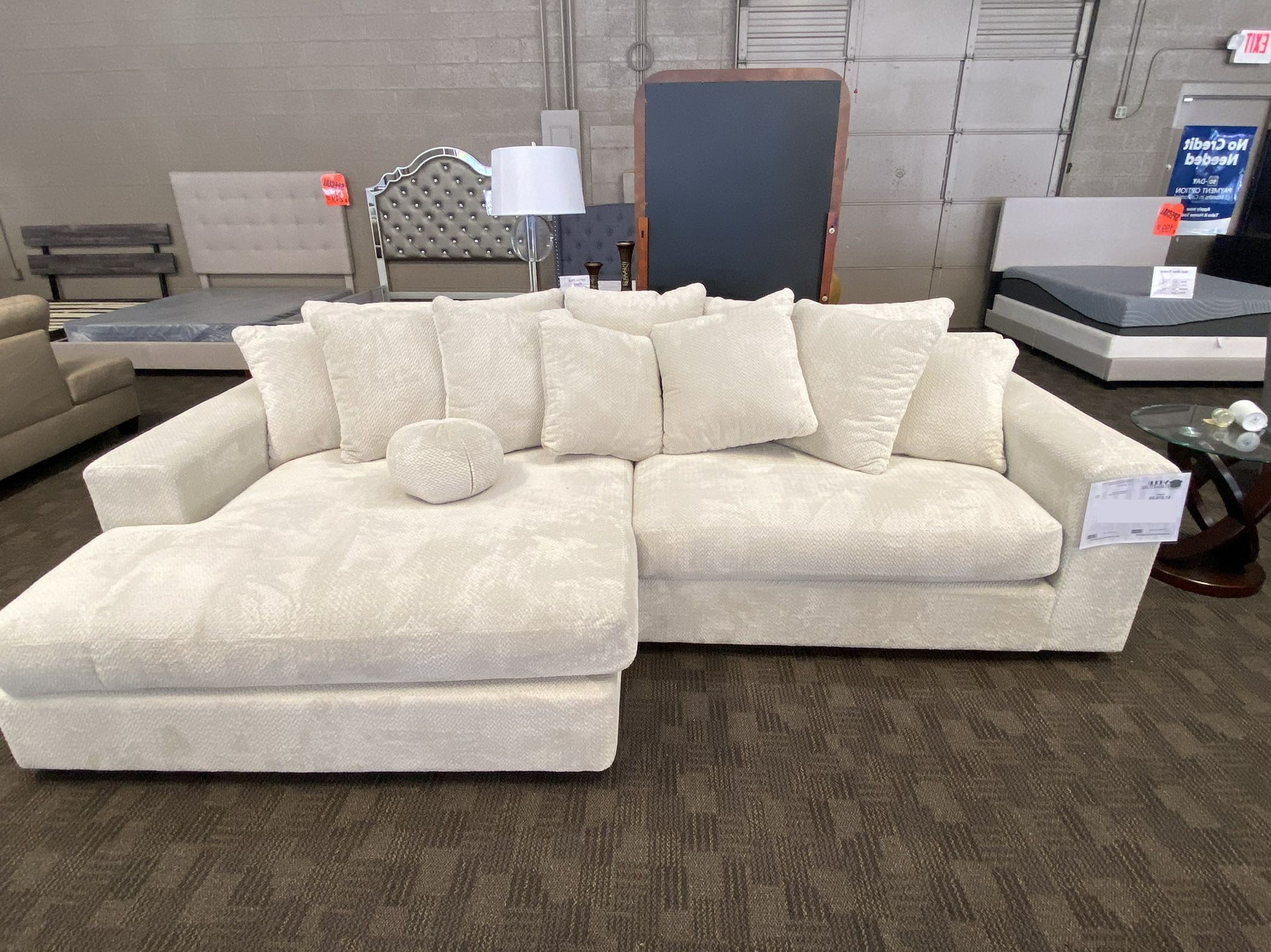 Oversized White Cream Sectional Couch