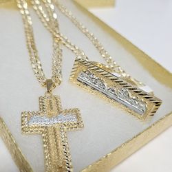 I Deliver I Ship 14k Gold Plated Chain And Pendant With Matching Ring