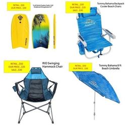 Beach Gear - Chairs, Boogie Boards, Wagons