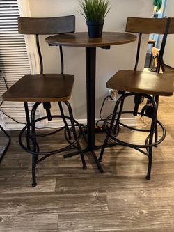 3-Piece Counter Height Dining Set – Table and 2 Bar Stools