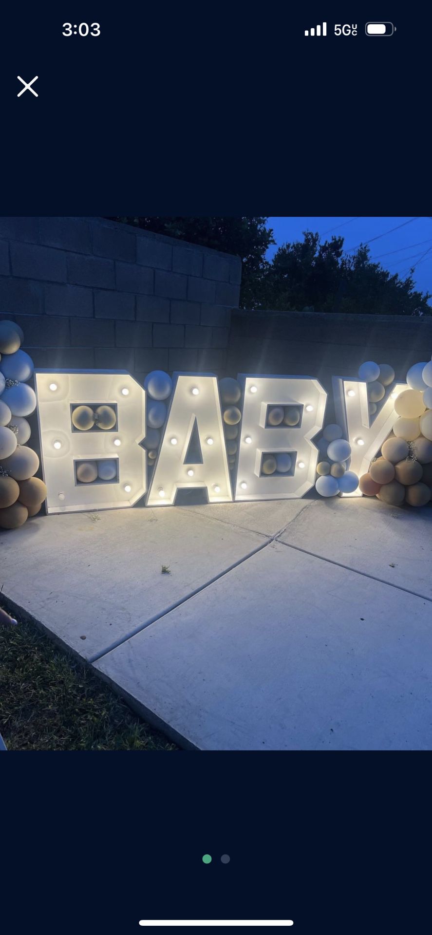Marquee Baby Letters For SALE