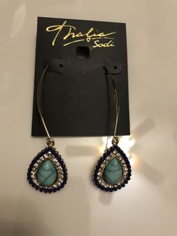 Tralia Turquoise Stone & Blue Jewel Earrings