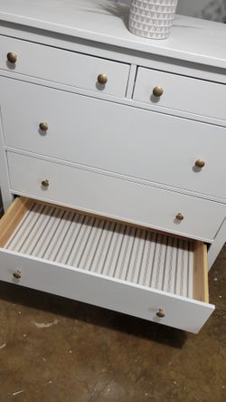 MODERN IKEA HEMNES DRESSER ROLLING DEEP DRAWERS 43X20X52 LIKE NEW!! GOLD  KNOBS for Sale in Hickory Creek, TX - OfferUp