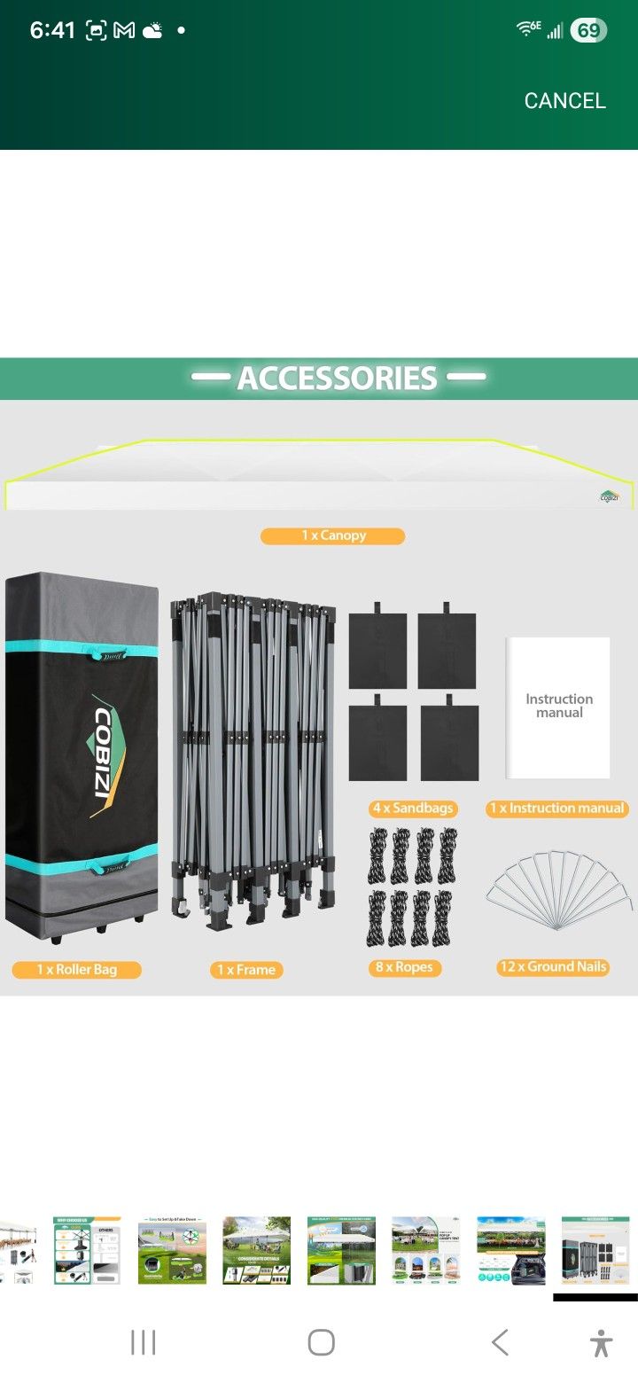 Cobizi 10ft X 30ft Pop-up Canopy