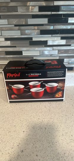 Parini 4 pc Ceramic 15oz Rice Bowls New With Box