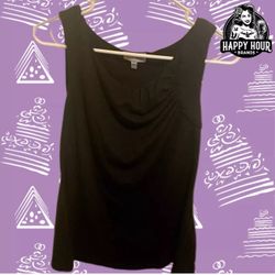 Fashion Bug Tanktop Blouse Shirt Black Size Large Womens 