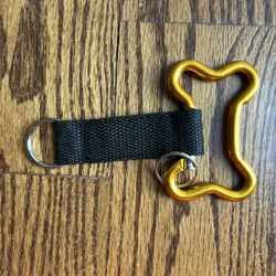 Gold Dog Bone Shaped CARABINER With Keychain For Dog Lovers New