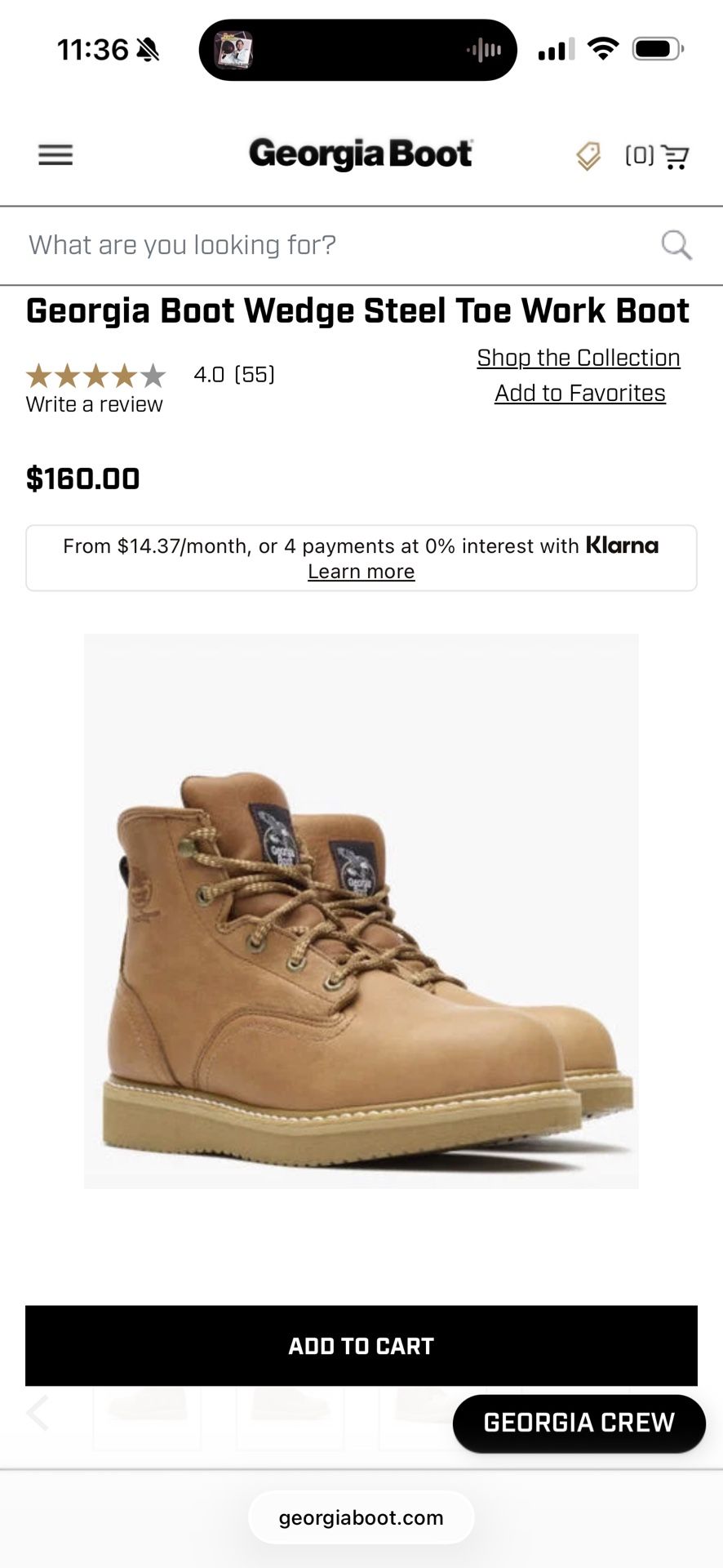 Brand New Georgia Boots Steel Toe
