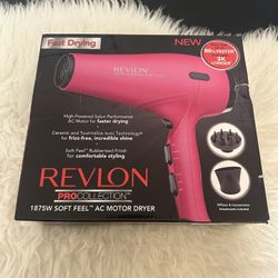 Revlon Pro Collection, 1875W Soft Feel Ionic Hair Dryer, Pink