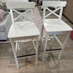 White Barstools Set Of 2