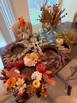 Fall Autumn wreaths and decorations