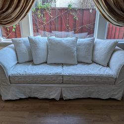 White Slipcover Sofa 96"x30"x39"