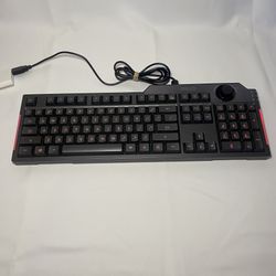 Asus G01 KB Backlit Gaming Keyboard Volume Knob Tilt Legs Tested Working EUC
