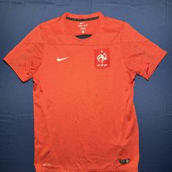 Nike France Football Federation Soccer FFF Jersey Shirt Men's L Red 2014