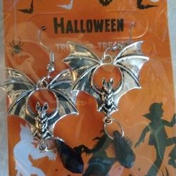 Silver Bat Earrings