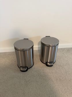 Bundle (2) - 5L Round Step Trash Can Silver Brightroom/Target.