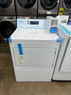 Brand new Whirlpool 7.4 cu. ft. 120-Volt Commercial Gas Vented Dryer with Factory-Installed Coin Drop