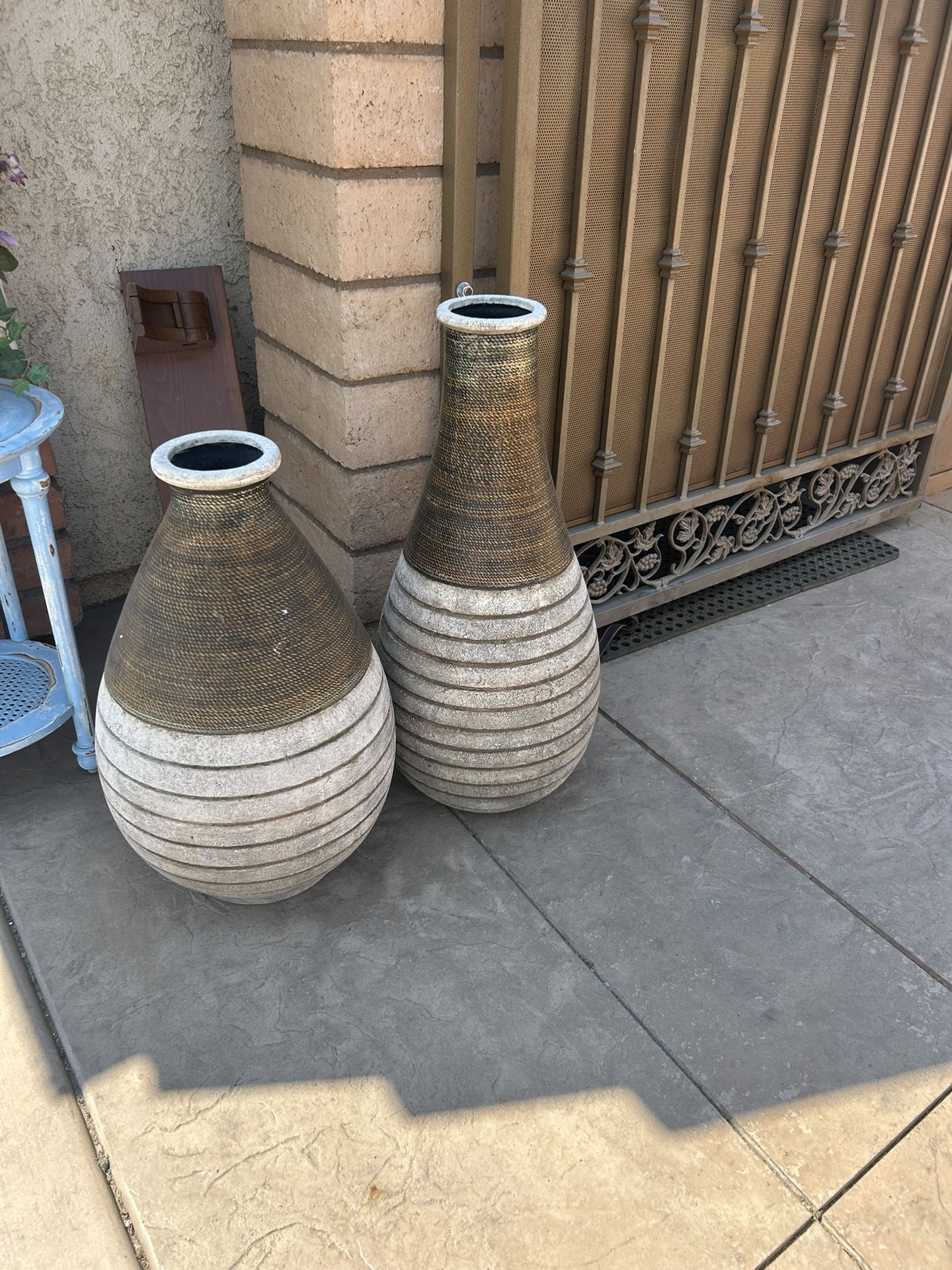 Awesome Pair Of Vintage Ceramic Tall Bases. I Will Sell Separately. Large  32” Small 27”tall