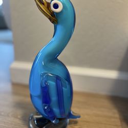 Vintage Murano Blue Glass Duck