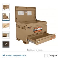 KNAACK Chest-Style Jobsite Box W/ Junk Trunk: 48 in W x 30 in D x 35 in H, 17 cu ft