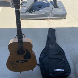 Acoustic Guitar W/ Case And Stand 
