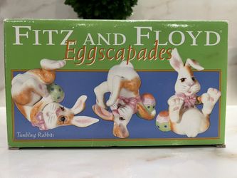 Fitz and Floyd Eggscapades - Tumbling Rabbits