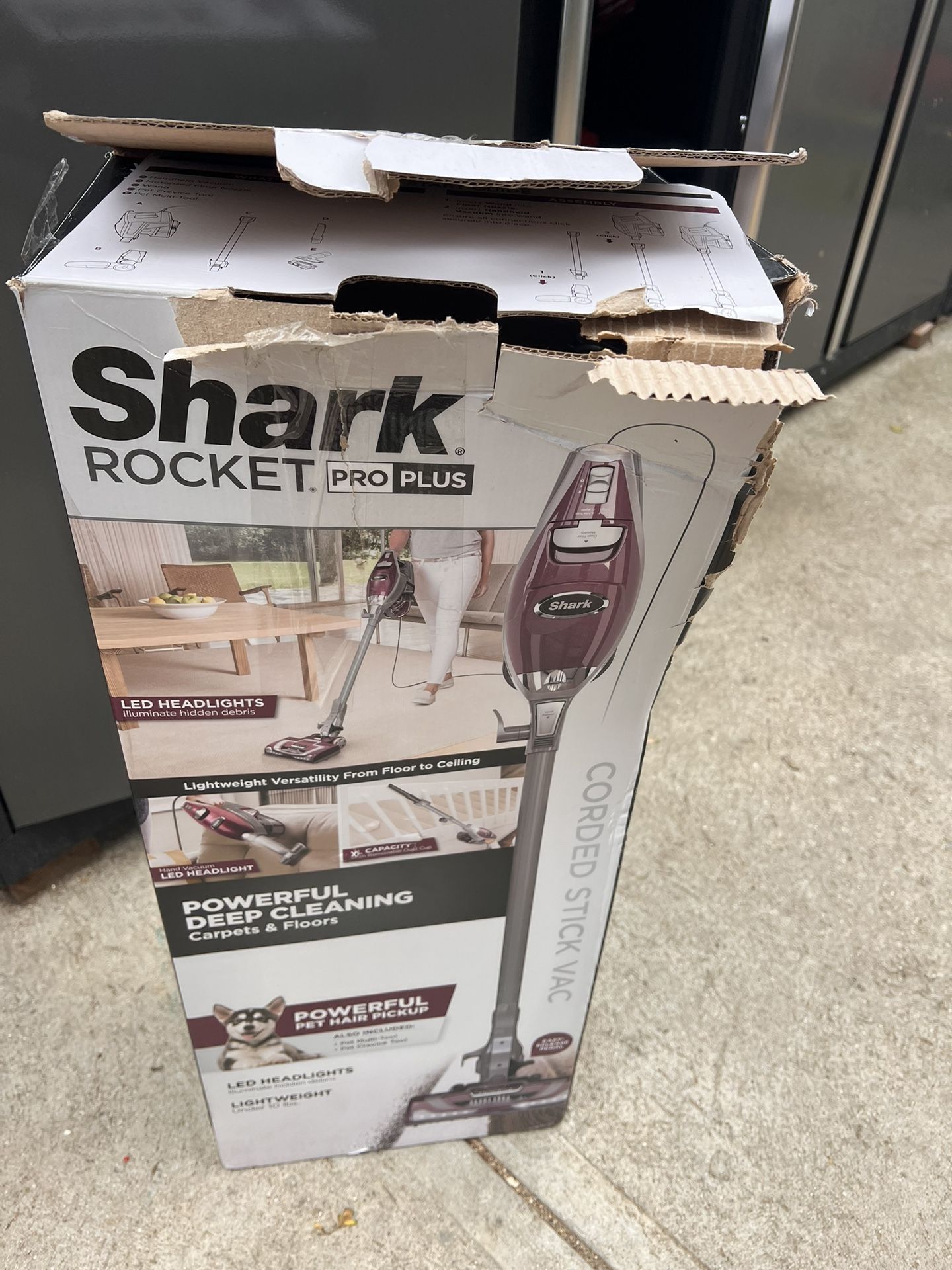 Shark HV322 Rocket Deluxe Pro Corded Stick Vacuum with LED Headlights, XL Dust Cup, Lightweight, Perfect for Pet Hair Pickup
