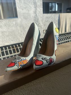 Denim Pumps With Patches