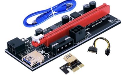 BTBcoin PCI-E Riser 009S GPU Riser Adapter Card PCIE X1 to X16 Extender PCI-Express Riser Cable for Bitcoin Litecoin ETH Coin Mining