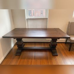 Restoration Hardware Table SALVAGED WOOD TRESTLE RECTANGULAR EXTENSION DINING TABLE - Excellent - Brooklyn, NY