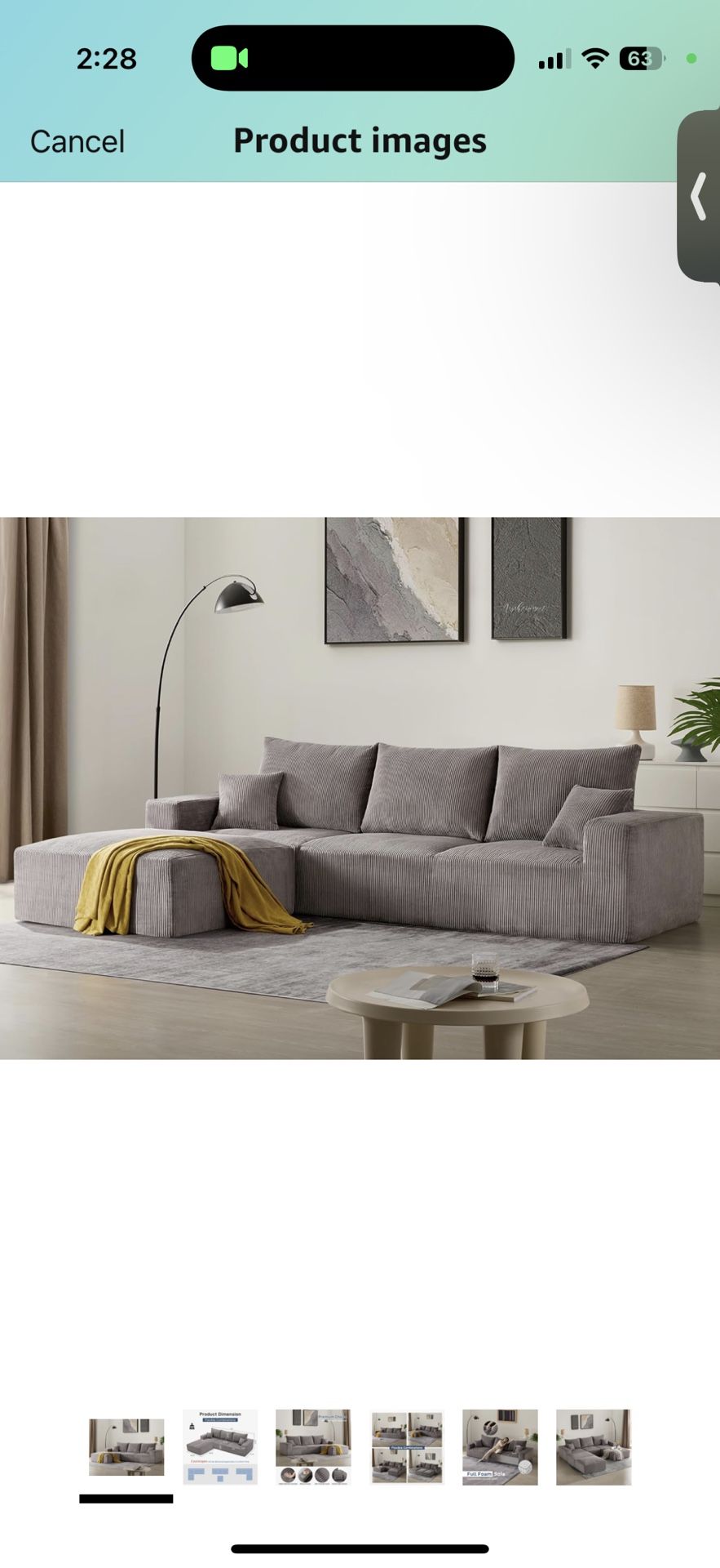 Grey MODERN Sectional Sofa