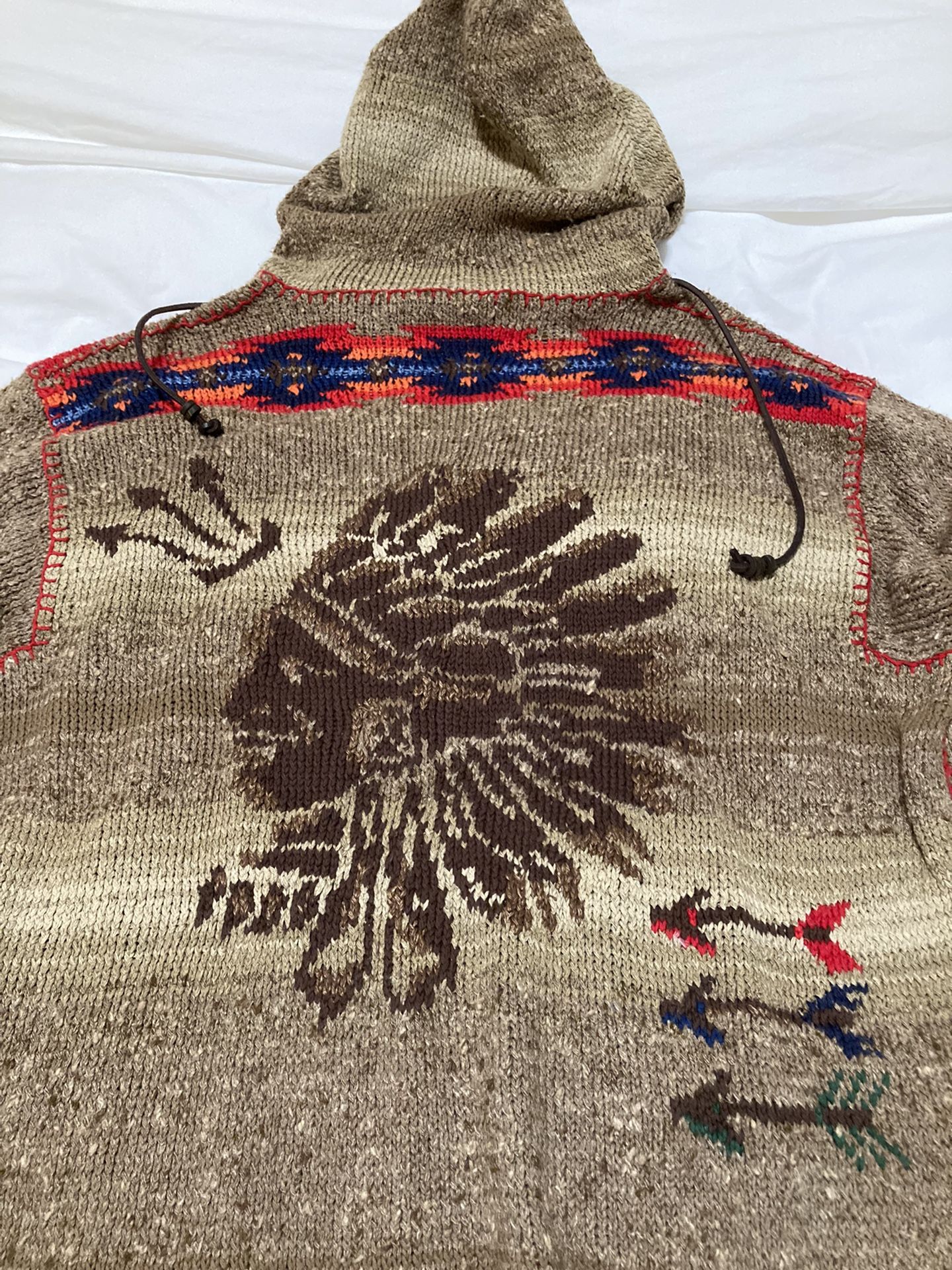 Polo by Ralph Lauren Hand Knit Tussar Silk Indian Head Chief