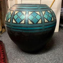 🏺 Hand-Painted Southwestern Style Ceramic Pot – Large Decorative Vase