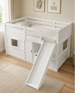 Kids Loft Bed with Slide & Storage – Only $99.99!