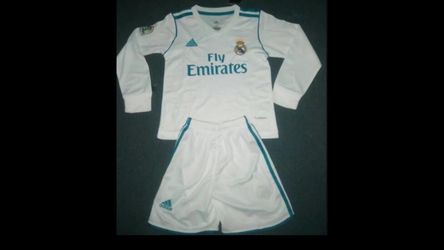Real Madrid home 17-18 kids LONG SLEEVES