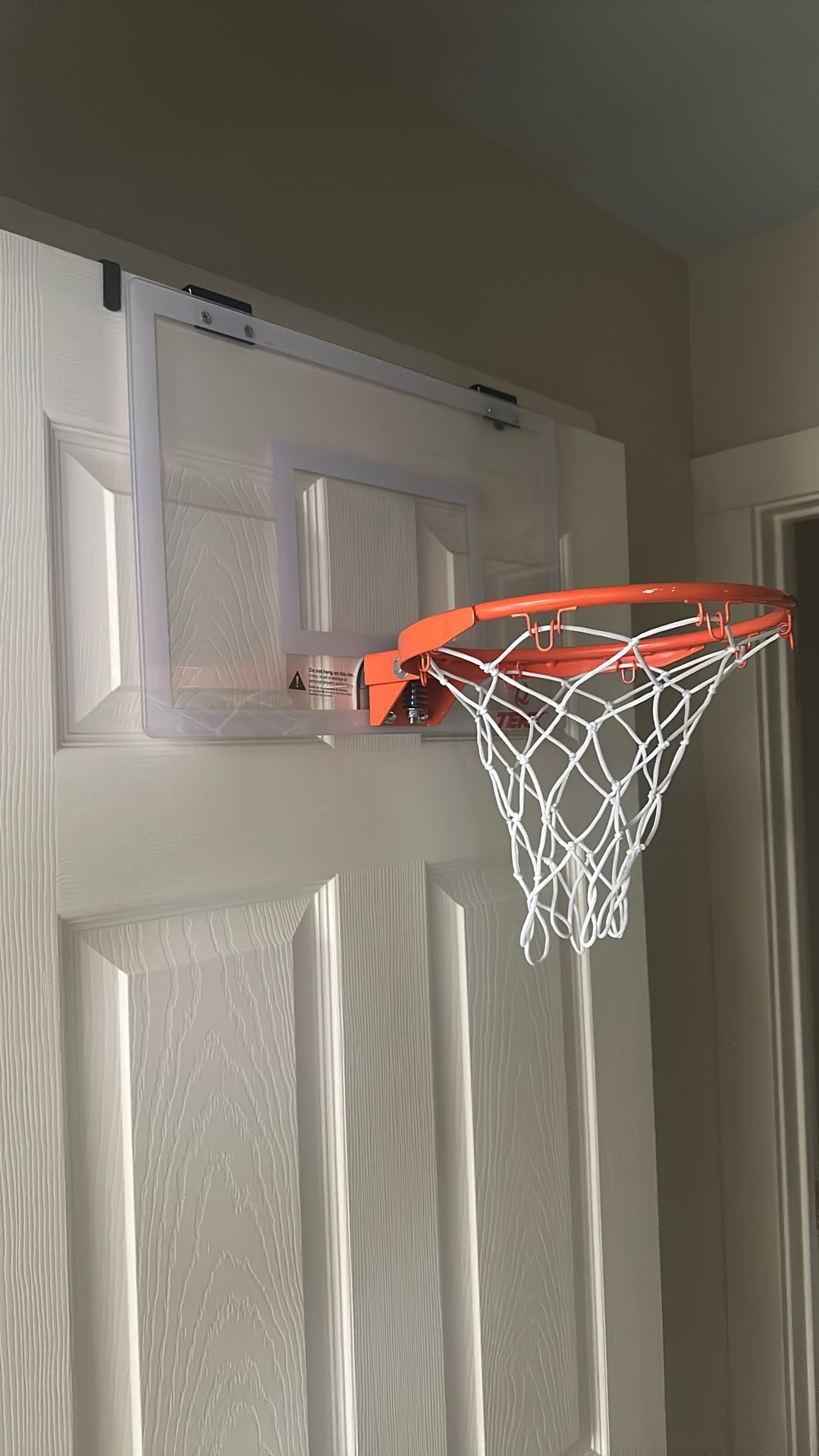 Over The Door Mini Basketball Hoop Glass Back by Tekk