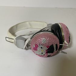 Hello Kitty Bedazzled Headphones Earphones 