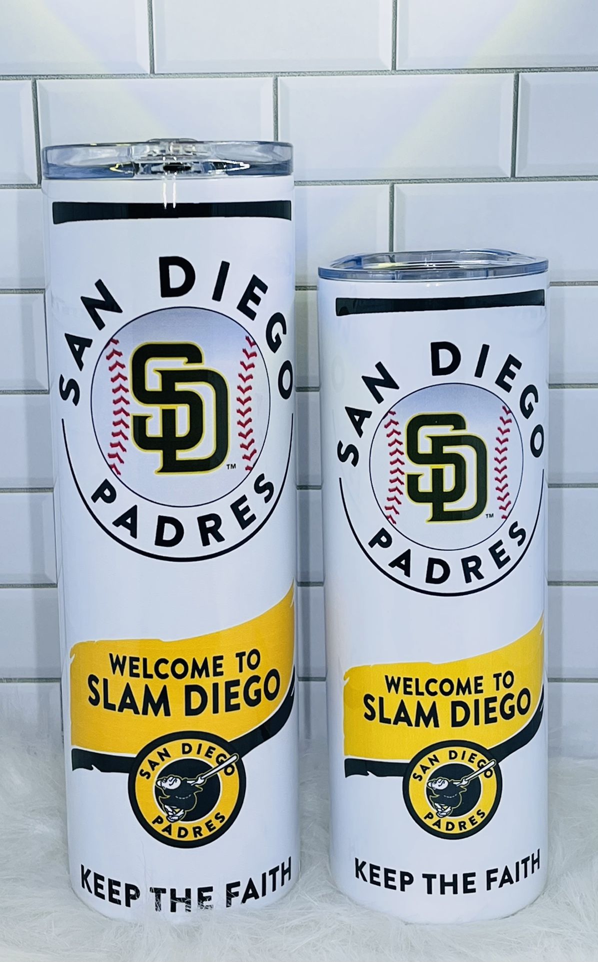 SD Padres Baseball Fan Beer Can Tumblers 