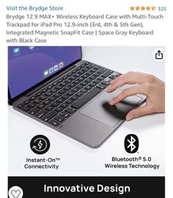 Brydge 12.9 Wireless Keyboard Case Multi-Touch Trackpad for iPad Pro 12.9-inch (3rd, 4th, 5th, 6th Gen)