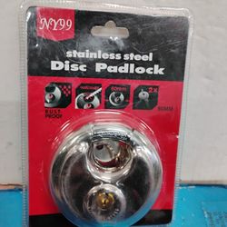 NY99 stainless steel disc padlock.