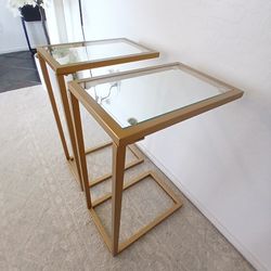 Like New End Side Tables Gold Accent End Tables 25 X 16 X10 - Small End Tables. 