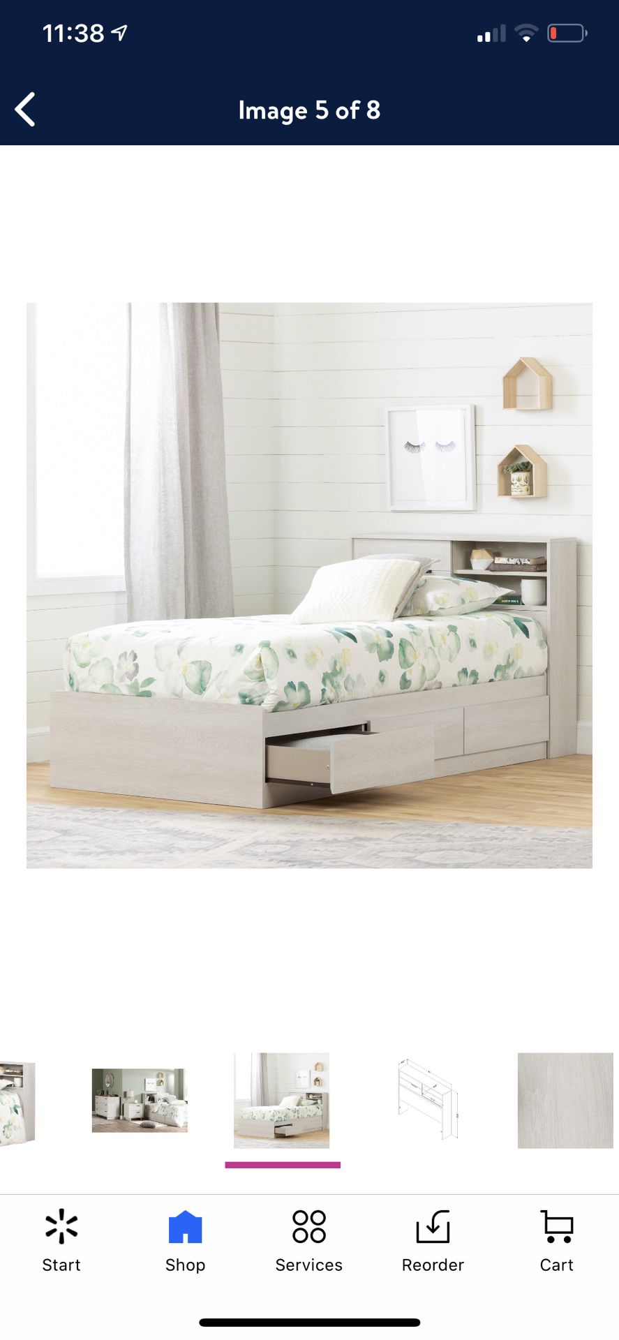 Twin Platform Bed with Drawers, Headboard and Mattress