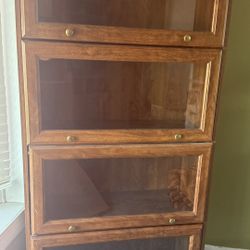 Barrister 4 Tier Shelf Bookcase with Glass Doors